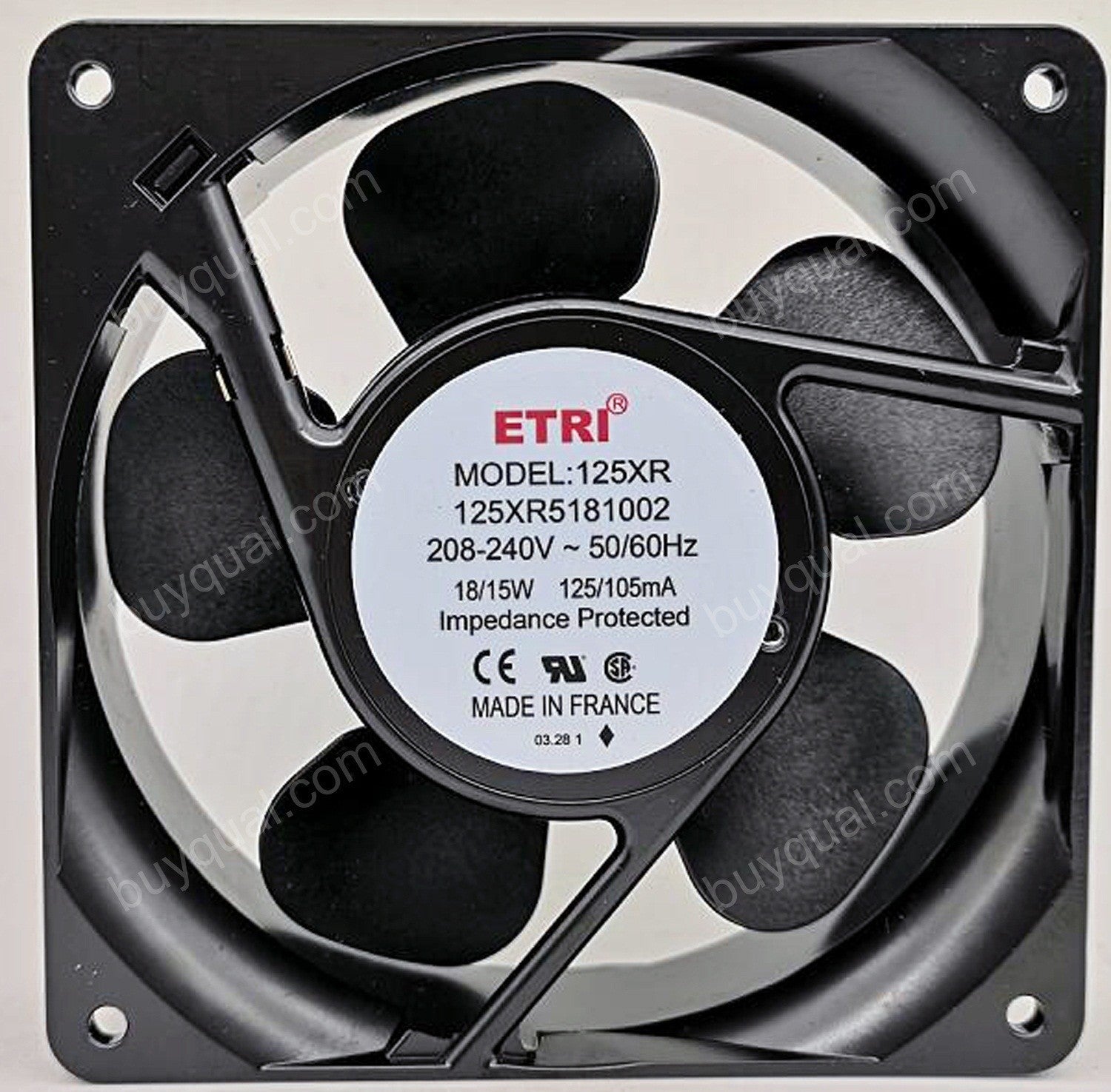 ETRI 125XR5181002 208/240V 18/15W Cooling Fan - New ETRI 125XR5181002 208/240V 18/15W Cooling Fan - New